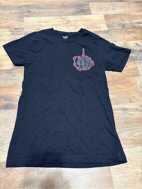 MAKE Market Black Graphic Tee Size Small “F Love” Glitter Heart Streetwear Shirt